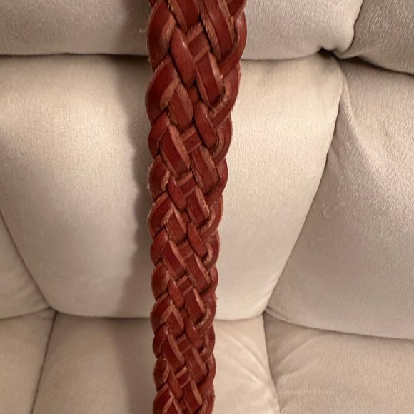 Vintage Ralph Lauren Brass Buckle Leather Braided Belt- Unisex main image 3